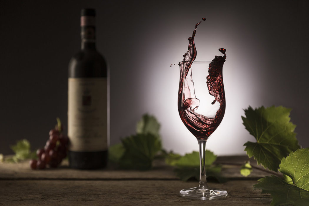 Wein Weinglas Splash